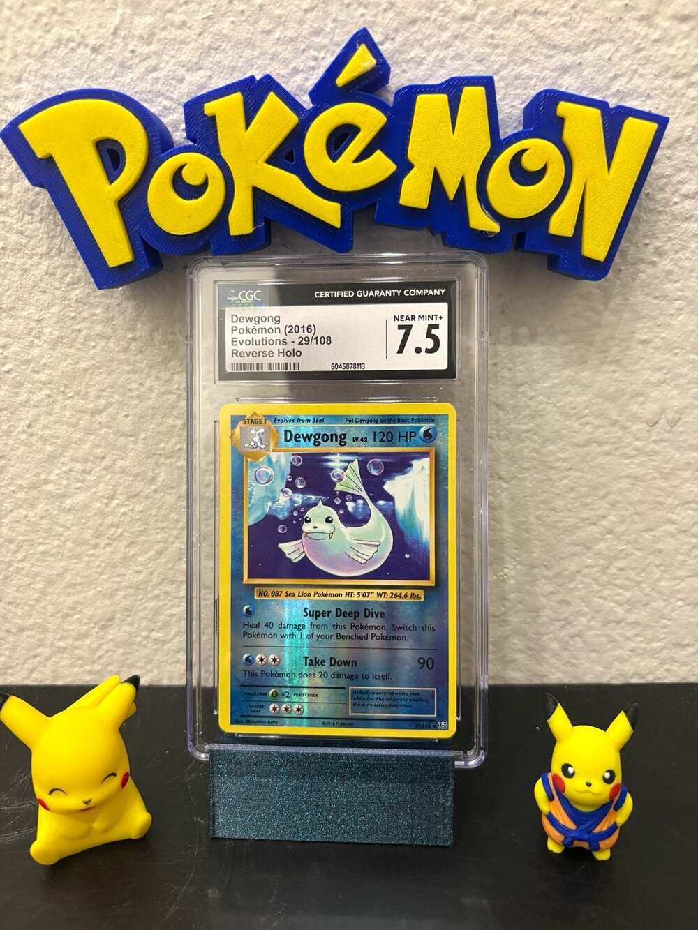 Pokemon Dewgong 29/108 XY Evolutions Reverse Holo CGC 7.5 Near Mint 2016 Slab